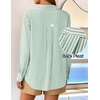 image:imageZESICA Women Long Sleeve Striped Business Casual Button Shirts Work TopsGreen