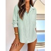 image:imageZESICA Women Long Sleeve Striped Business Casual Button Shirts Work TopsGreen