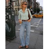 image:imageZESICA Women Long Sleeve Striped Business Casual Button Shirts Work TopsGreen