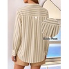 image:imageZESICA Women Long Sleeve Striped Business Casual Button Shirts Work TopsGrey Apricot