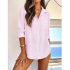 image:imageZESICA Women Long Sleeve Striped Business Casual Button Shirts Work TopsPink