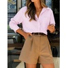 image:imageZESICA Women Long Sleeve Striped Business Casual Button Shirts Work TopsPink