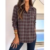 image:imageZESICA Women Long Sleeve Striped Business Casual Button Shirts Work TopsWine