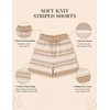 image:imageZESICA Womens 2 Piece Striped Casual Long Sleeve Sweater Shorts SetsApricot