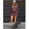 image:imageZESICA Womens 2 Piece Striped Short Sets Fall Lounge OutfitBurgundyred