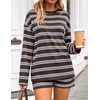image:imageZESICA Womens 2 Piece Striped Short Sets Fall Lounge OutfitDarkcoffee