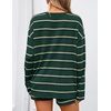 image:imageZESICA Womens 2 Piece Striped Short Sets Fall Lounge OutfitDeepgreen