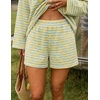 image:imageZESICA Womens 2 Piece Striped Short Sets Fall Lounge OutfitJonquil