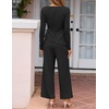 image:imageZESICA Womens Fall 2 Piece Dressy Pant Sets Work Office OutfitsBlack
