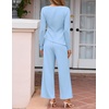 image:imageZESICA Womens Fall 2 Piece Dressy Pant Sets Work Office OutfitsBlue