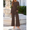 image:imageZESICA Womens Fall 2 Piece Dressy Pant Sets Work Office OutfitsBrown