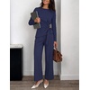 image:imageZESICA Womens Fall 2 Piece Dressy Pant Sets Work Office OutfitsNavy