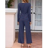 image:imageZESICA Womens Fall 2 Piece Dressy Pant Sets Work Office OutfitsNavy
