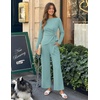 image:imageZESICA Womens Fall 2 Piece Dressy Pant Sets Work Office OutfitsSage