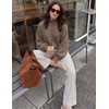 image:imageZESICA Womens Fall Winter Long Sleeve Turtleneck Oversized SweatersHeather Taupe