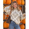 image:imageZESICA Womens Fall Winter Long Sleeve Turtleneck Oversized SweatersLatte Khaki
