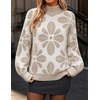 image:imageZESICA Womens Fall Winter Long Sleeve Turtleneck Oversized SweatersLatte Khaki