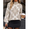 image:imageZESICA Womens Fall Winter Long Sleeve Turtleneck Oversized SweatersLatte Khaki