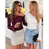 image:imageZESICA Womens Floral Off Shoulder Fall Long Sleeve Y2K Going Out Work TopsBurgundy