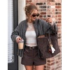image:imageZESICA Womens Lace Mesh Sheer See Through Long Sleeve TopsIvory