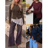 image:imageZESICA Womens Lightweight Fitted Cardigan Sweaters 2026 Fall OutfitsBrown