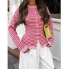 image:imageZESICA Womens Lightweight Fitted Cardigan Sweaters 2026 Fall OutfitsPink Red