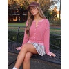 image:imageZESICA Womens Lightweight Fitted Cardigan Sweaters 2026 Fall OutfitsPink Red
