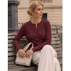 image:imageZESICA Womens Lightweight Fitted Cardigan Sweaters 2026 Fall OutfitsWine
