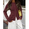 image:imageZESICA Womens Lightweight Fitted Cardigan Sweaters 2026 Fall OutfitsWine