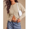 image:imageZESICA Womens Long Sleeve Fitted Waist Knit Cardigan SweatersApricot