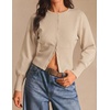 image:imageZESICA Womens Long Sleeve Fitted Waist Knit Cardigan SweatersApricot