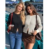 image:imageZESICA Womens Long Sleeve Fitted Waist Knit Cardigan SweatersBlack