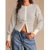 image:imageZESICA Womens Long Sleeve Fitted Waist Knit Cardigan SweatersIvory