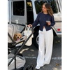 image:imageZESICA Womens Long Sleeve Fitted Waist Knit Cardigan SweatersNavy