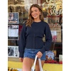 image:imageZESICA Womens Long Sleeve Fitted Waist Knit Cardigan SweatersNavy