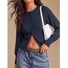 image:imageZESICA Womens Long Sleeve Fitted Waist Knit Cardigan SweatersNavy