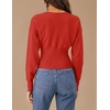 image:imageZESICA Womens Long Sleeve Fitted Waist Knit Cardigan SweatersRed