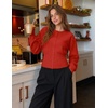 image:imageZESICA Womens Long Sleeve Fitted Waist Knit Cardigan SweatersRed