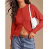 image:imageZESICA Womens Long Sleeve Fitted Waist Knit Cardigan SweatersRed