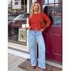 image:imageZESICA Womens Long Sleeve Fitted Waist Knit Cardigan SweatersRed