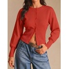 image:imageZESICA Womens Long Sleeve Fitted Waist Knit Cardigan SweatersRed