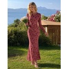 image:imageZESICA Womens Long Sleeve Floral Maxi Bodycon Fall Wedding Guest DressesBrown