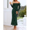 image:imageZESICA Womens Long Sleeve Off Shoulder Maxi Fall Mesh Wedding Guest DressesGreen