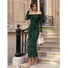 image:imageZESICA Womens Long Sleeve Off Shoulder Maxi Fall Mesh Wedding Guest DressesGreen