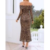 image:imageZESICA Womens Long Sleeve Off Shoulder Maxi Fall Mesh Wedding Guest DressesLeopard
