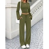 image:imageZESICA Womens Two Piece Outfits 2026 Fall Matching Lounge Sets with PocketArmy Green
