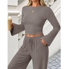 image:imageZESICA Womens Two Piece Outfits 2026 Fall Matching Lounge Sets with PocketMocha