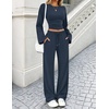 image:imageZESICA Womens Two Piece Outfits 2026 Fall Matching Lounge Sets with PocketNavy