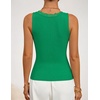 image:imageZESICA Womens V Neck Lace Tanks Summer Sleeveless Cami ShirtsGreen