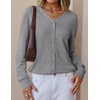 image:imageZESICA Womens Wool Blend Lightweight Cardigan Sweaters 2026 Fall OutfitsGray
